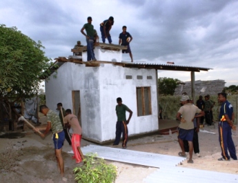 Sri Lanka Army Joins People in Rebuilding Activity