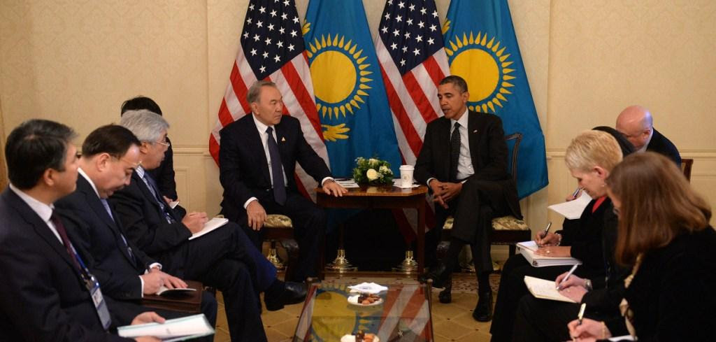 Presidents Nazarbayev & Obama held a bilateral meeting on the sidelines of the 2014 Nuclear Security Summit in The Hague. Credit: Wikimedia Commons