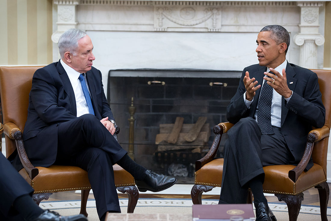 President Barack Obama holds a bilateral meeting with Prime Minister Benjamin Netanyahu of Israel in the Oval Office, October 1, 2014. (Official White House Photo by Pete Souza)