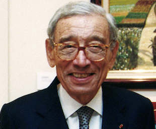 Boutros Boutros-Ghali at Naela Chohan's art exhibition for the 2002 International Women's Day at UNESCO in Paris | Credit Wikimedia Commons.
