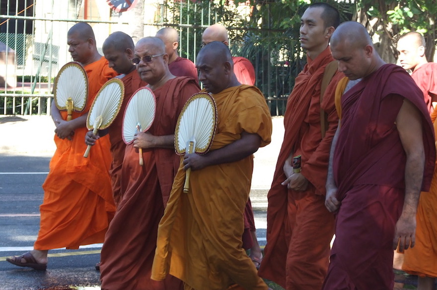 A group of monks. | Credit: Kalinga Seneviratne