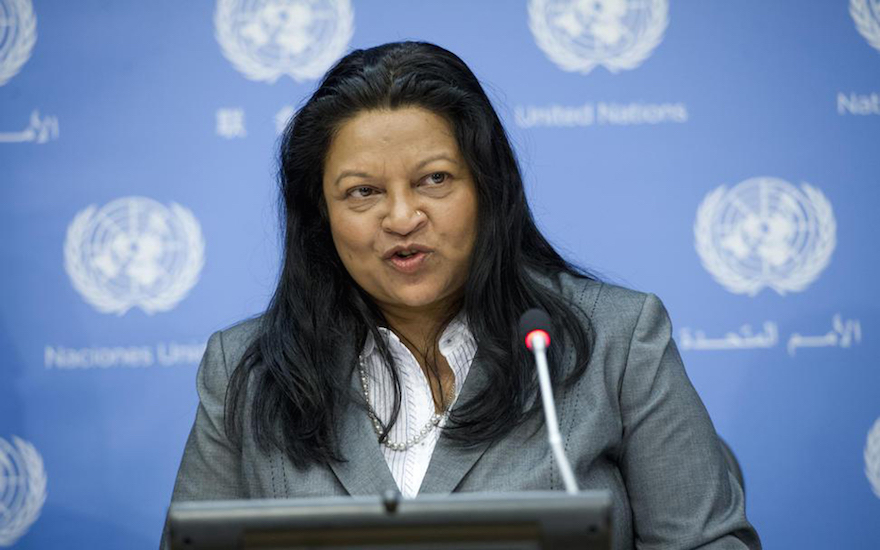 Special Rapporteur on the situation of human rights in Eritrea Sheila B. Keetharuth introducing New UN report detailing litany of human rights violations, ‘rule by fear’ in Eritrea in June 2015. UN Photo/Amanda Voisard
