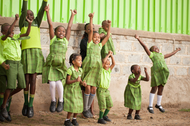 Photo of Kenyan children provided by Bridge International Academies