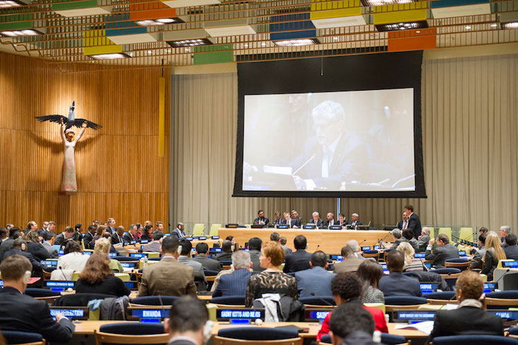 Photo: A wide view of the proceedings on informal dialogues with candidates for the position of UN Secretary-General. UN Photo/Rick Bajornas