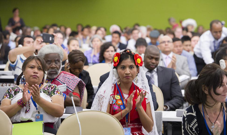 Photo: UN Permanent Forum on Indigenous Issues opens its 2014 session at UN Headquarters. UN Photo/Eskinder Debebe