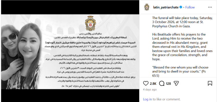 Two Percent of the Christians in Gaza Killed by the IDF
